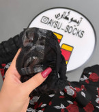 جوراب بلند ضخیم طرح گل