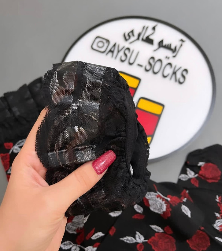 جوراب بلند ضخیم طرح گل